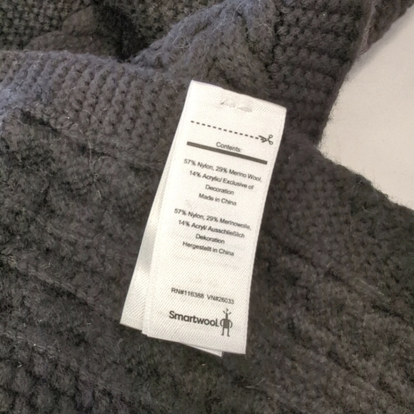 NWT Women's Smartwool Bunny Slope Merino Wool Scarf Black - Picture 5 of 5